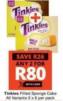 Checkers Tinkies Filled Sponge Cake offer
