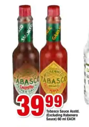 OK Foods Tabasco Sauce Asstd 60 ml each offer