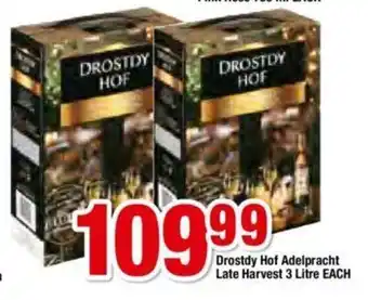 OK Foods Drostdy Hof Adelpratch Late Harvest 3 Litre each offer