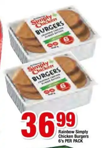 OK Foods Rainbow Simply Chicken Burgers 6's per pack offer