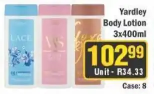 J&E Cash and Carry Yardley Body Lotion offer