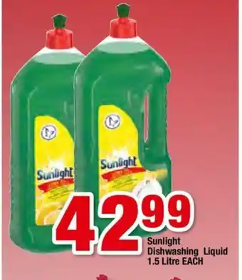OK Foods Sunlight Dishwashing Liquid 1.5 Litre each offer