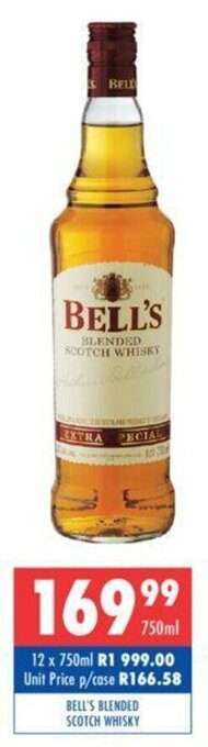 Ultra Liquors Bell's Blended Scotch Whisky 750ml offer
