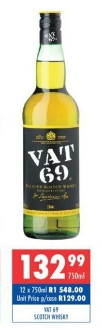 Ultra Liquors Vat 69 Scotch Whisky 750ml offer