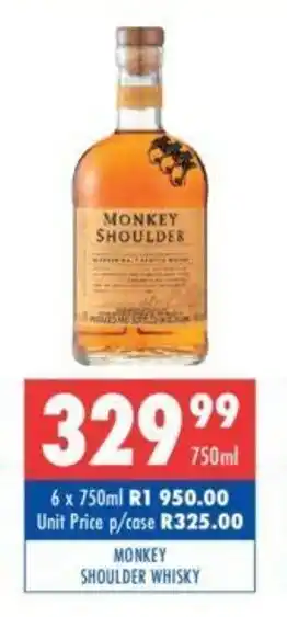 Ultra Liquors Monkey Shoulder Whisky 750ml offer