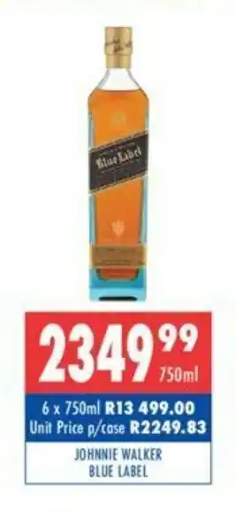 Ultra Liquors Johnnie Walker Blue Label 750ml offer