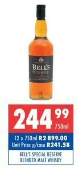 Ultra Liquors Bell's Special Reserve Blended Malt Whisky 750ml offer