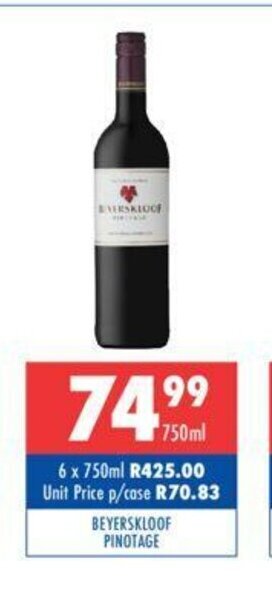 Ultra Liquors Beyerskloof Pinotage 750ml offer