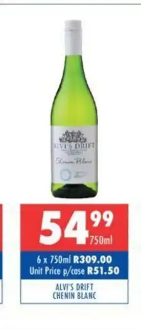 Ultra Liquors Alvi's Drift Chenin Blanc 750ml offer