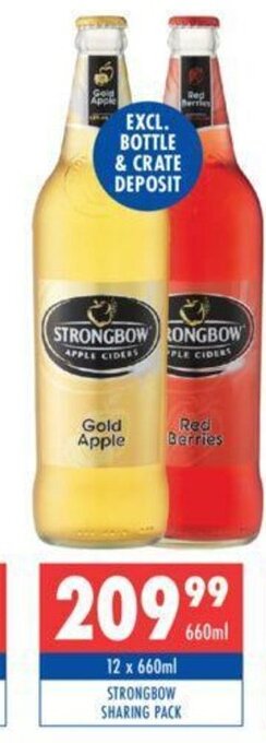 Ultra Liquors Strongbow Sharing Pack 12 x 660ml offer