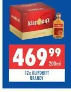 Ultra Liquors 12x Klipdrift Brandy 200ml offer
