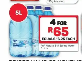 Pick n Pay Hypermarket PnP Natural Still Spring Water 5 Litre offer