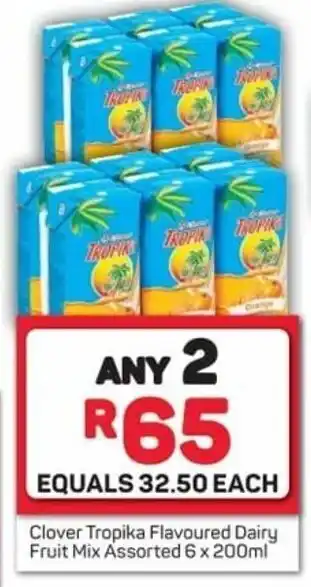 Pick n Pay Hypermarket Clover Tropika Flavoured Dairy Fruit Mix Assorted 6 x 200ml offer