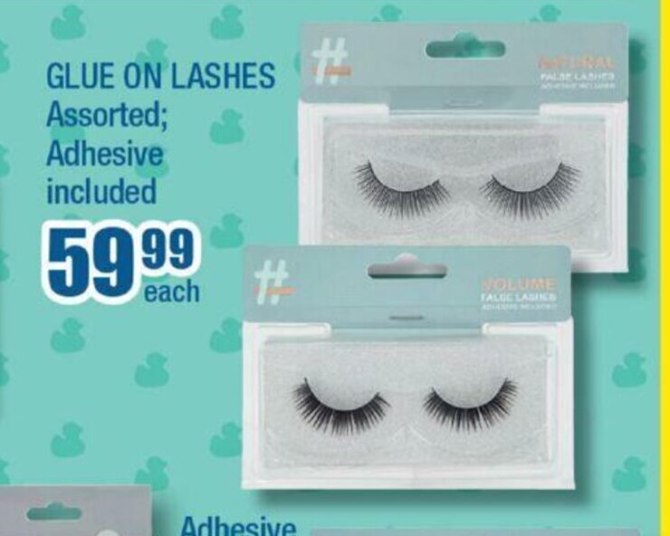 Glue On Lashes Assorted; Adhessive included offer at The Crazy Store