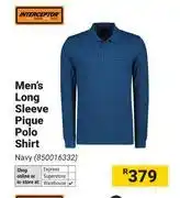 Builders Warehouse Interceptor Men's Long Sleeve Pique Polo Shirt (Navy) offer