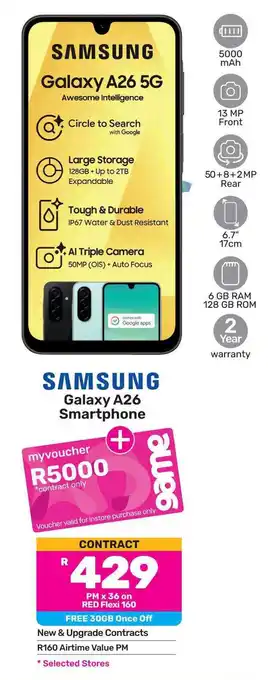 Game SAMSUNG Galaxy A26 Smartphone offer