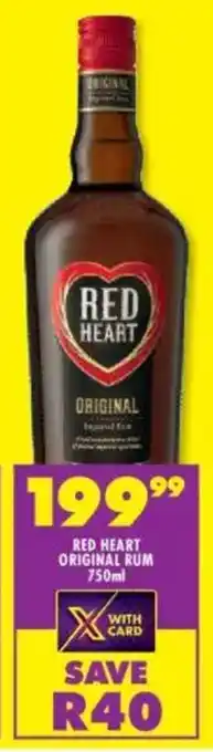Shoprite Red heart original rum offer