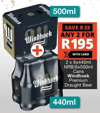 Checkers Liquor Shop Windhoek Premium Draught Beer offer