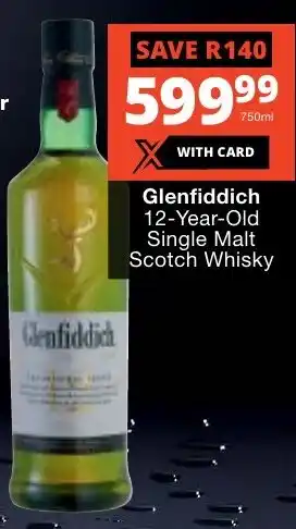 Checkers Liquor Shop Glenfiddich 12-Year-Old Single Malt Scotch Whisky offer