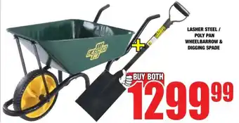 Boxer Lasher steel/ poly pan wheelbarrow & digging spade offer
