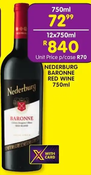 Shoprite Liquor Nederburg baronne red wine offer