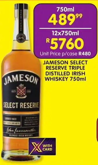 Shoprite Liquor Jameson select reserve triple distilled irish whiskey offer