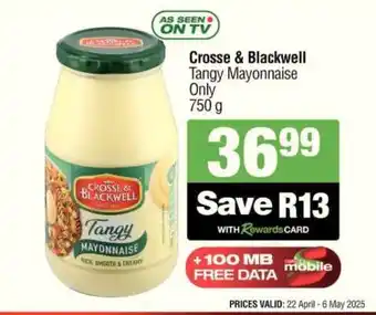 Spar CROSSE & BLACKWELL TANGY MAYONNAISE offer