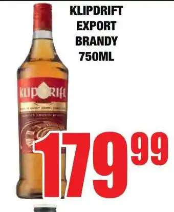 Boxer KLIPDRIFT EXPORT BRANDY 750ml offer