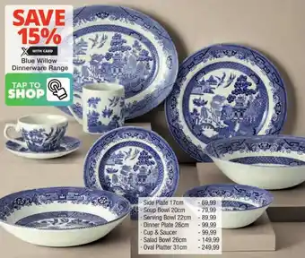 Checkers Hyper Blue Willow Dinnerware Range offer