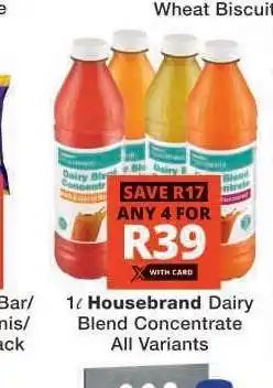 Checkers Housebrand Dairy Blend Concentrate offer