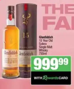 Spar Tops Glenfiddich 15 Year Old Solera offer