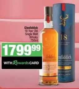 Spar Tops Glenfiddich 18 Year Old Single Malt Whisky 750ml offer