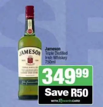 Spar Tops Jameson Triple Distilled Irish Whiskey offer