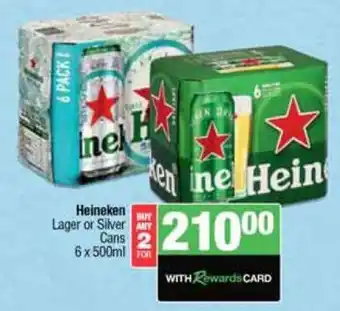 Spar Tops Heineken Lager or Silver Cans offer