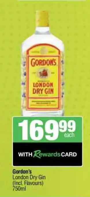 Spar Tops Gordon's London Dry Gin offer