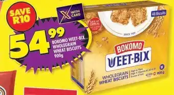 Shoprite Bokomo Weet-Bix Wholegrain Wheat Biscuits 900g offer