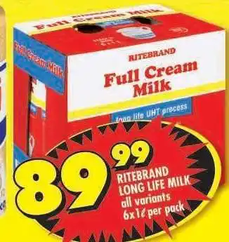 Shoprite RITEBRAND LONG LIFE MILK offer