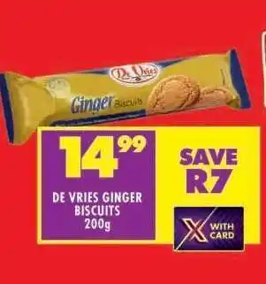 Shoprite De Vries Ginger Biscuits 200g offer