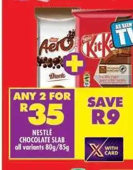 Shoprite NESTLE CHOCOLATE SLAB offer