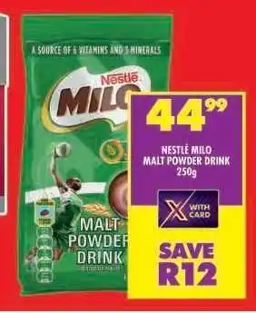 Shoprite NESTLÉ MILO MALT POWDER DRINK 250g offer