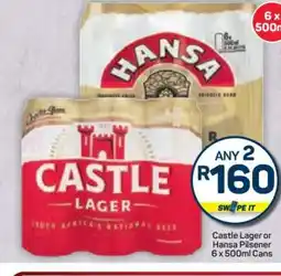 Pick n Pay Hypermarket Castle Lager or Hansa Pilsener offer