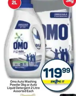 Pick n Pay Hypermarket Omo Auto Washing Powder 3kg or Auto Liquid Detergent 2 Litre offer