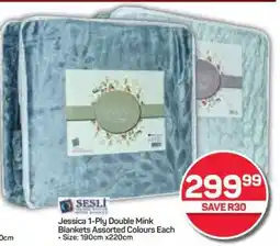 Pick n Pay Hypermarket Jessica 1-Ply Double Mink Blankets offer