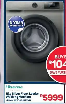 Pick n Pay Hypermarket Hisense 8kg Silver Front Loader Washing Machine offer