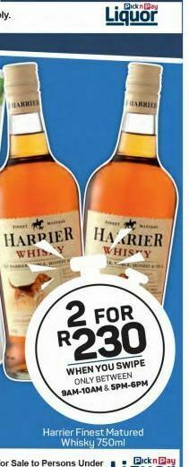 Harrier Whisky 2 Offer At Pick N Pay