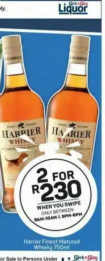 Pick n Pay Harrier whisky 2 offer
