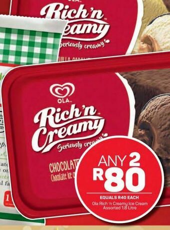 Pick n Pay Ola rich'n'creamy ice cream 2 offer