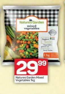 Pick n Pay Nature's garden frozen mixed vegetables offer