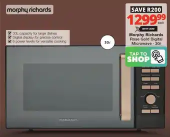 Checkers Hyper Morphy Richards Rose Gold Digital Microwave offer