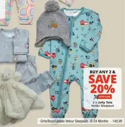 Checkers Hyper Jolly Tots Velour Sleepsuit offer